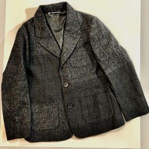 DOLCE & GABBANA S 7/8 GREY TWEED WOOL BLEND BLAZER